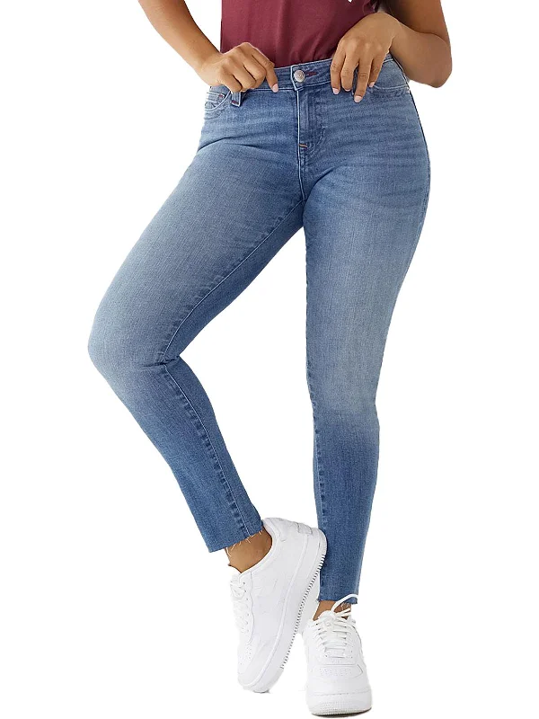 Jennie Curvy Womens Mid-Rise Medium Wash Skinny Jeans