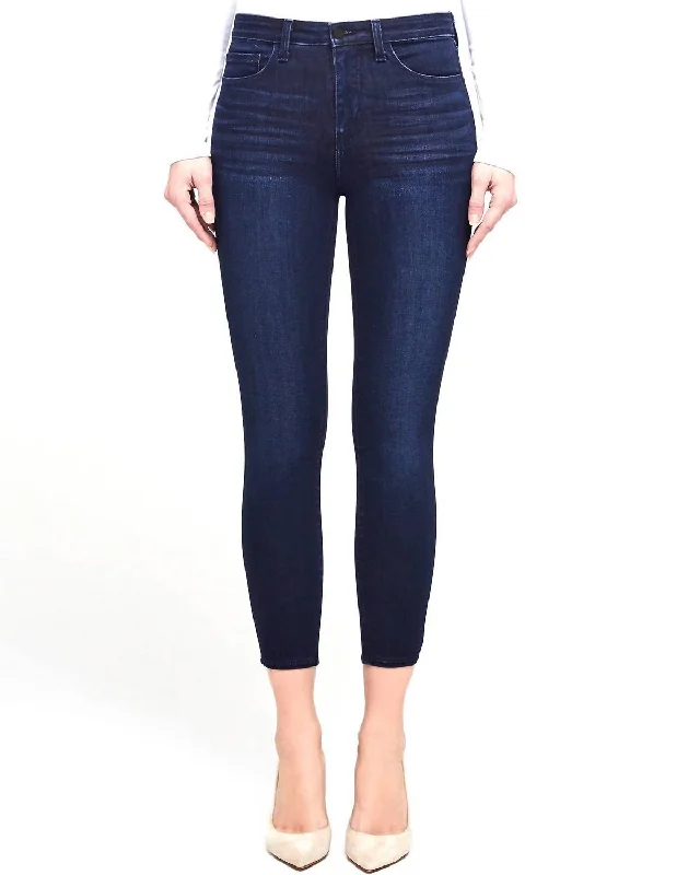 Margot High Rise Skinny Crop In Marino Blue