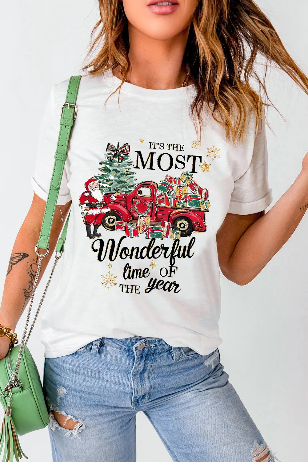 Christmas Round Neck Short Sleeve T-Shirt