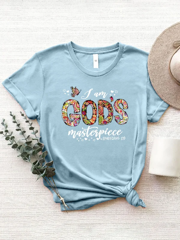 I am God’s Masterpiece Graphic Round Neck Short Sleeve T-Shirt