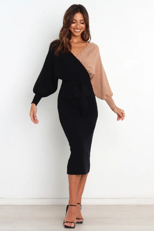 Nate Dress - Black/Beige