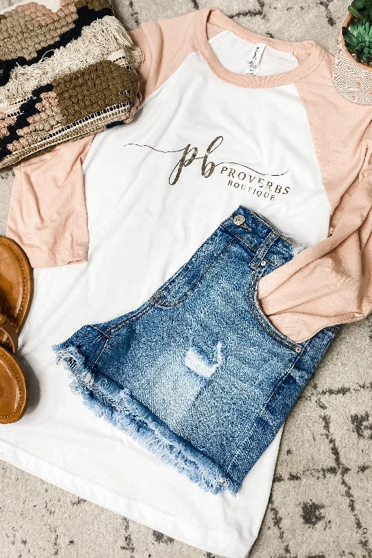 PB Peach & White Tee