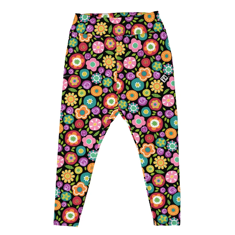 Rainbow Floral Plus Size Leggings