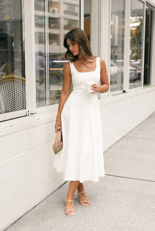 Una Midi Dress - White