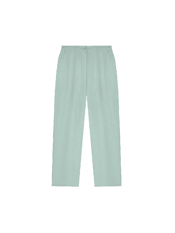 Women's DNA Aloe Linen Trousers—eucalyptus blue