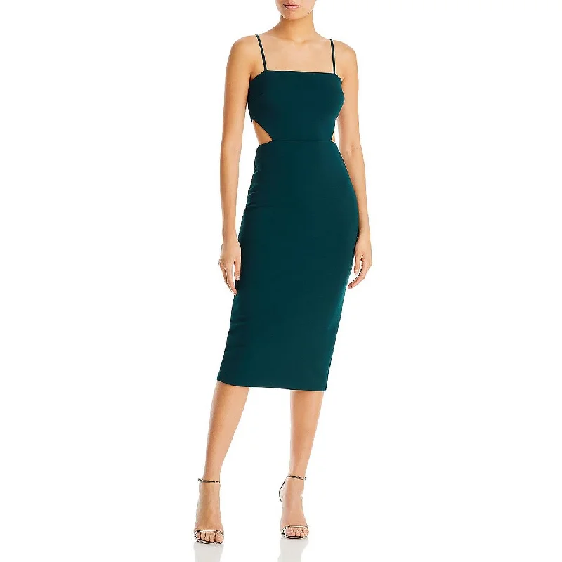 Aqua Womens Cut-Out Scuba Midi Dress