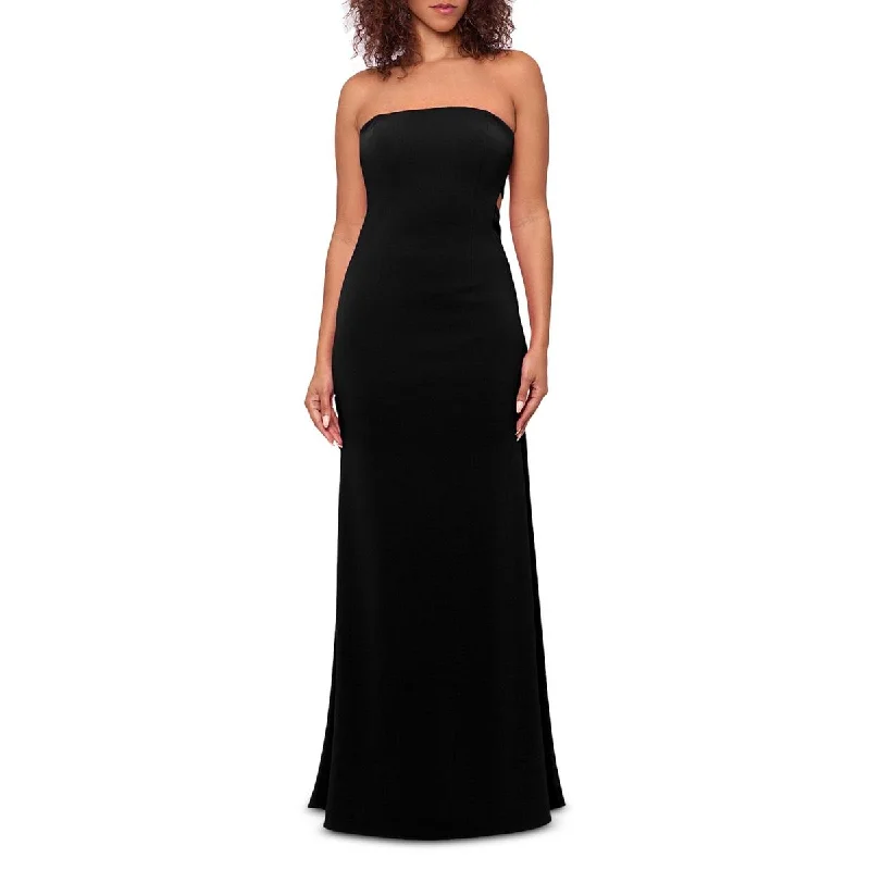 Aqua Womens Cut-Out Strapless Evening Dress