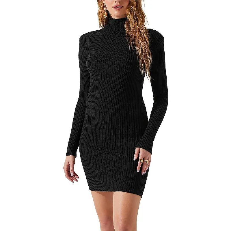 ASTR the Label Womens Gwendolyn Turtleneck Mini Sweaterdress