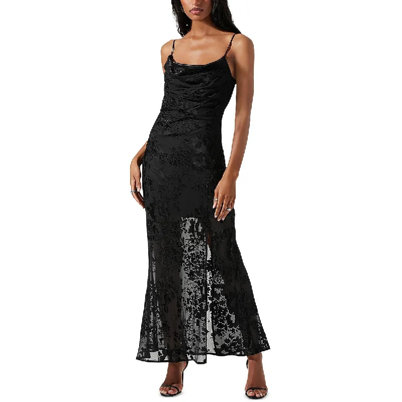 ASTR Womens Embroidered Rayon Slip Dress