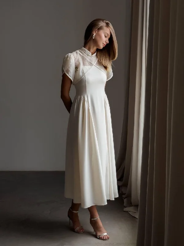 Elegant White Midi Dress