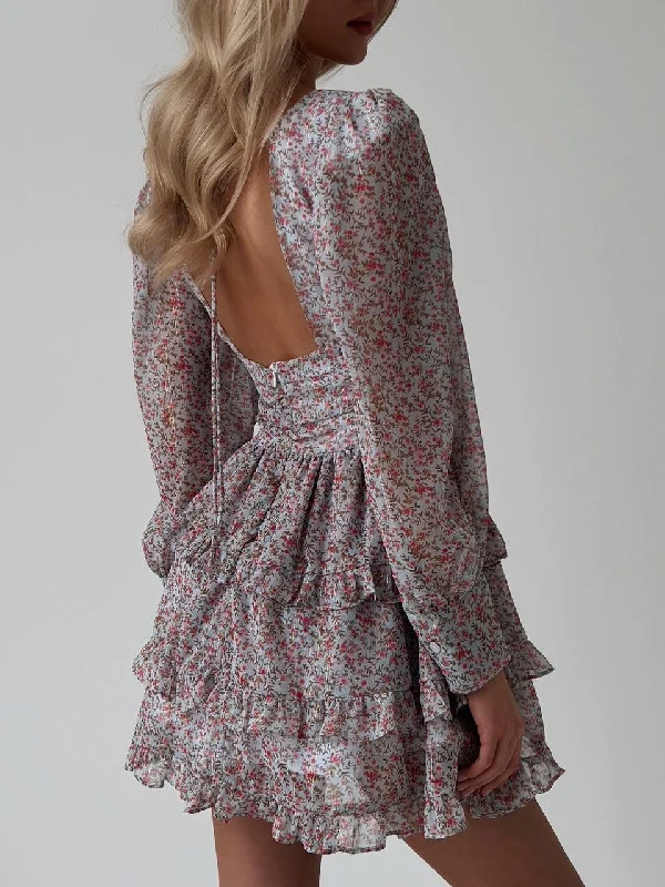 Floral Chiffon Mini Dress