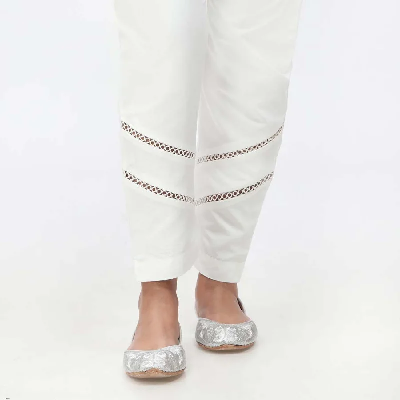 Beige Laced Cambric Slim Fit Trouser PW3654