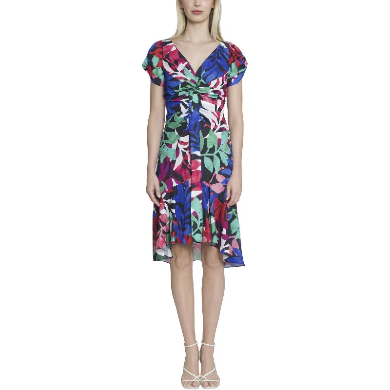 Maggy London Womens Printed Mid Calf Shift Dress