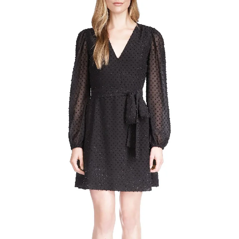 MICHAEL Michael Kors Womens Textured Wrap Dress