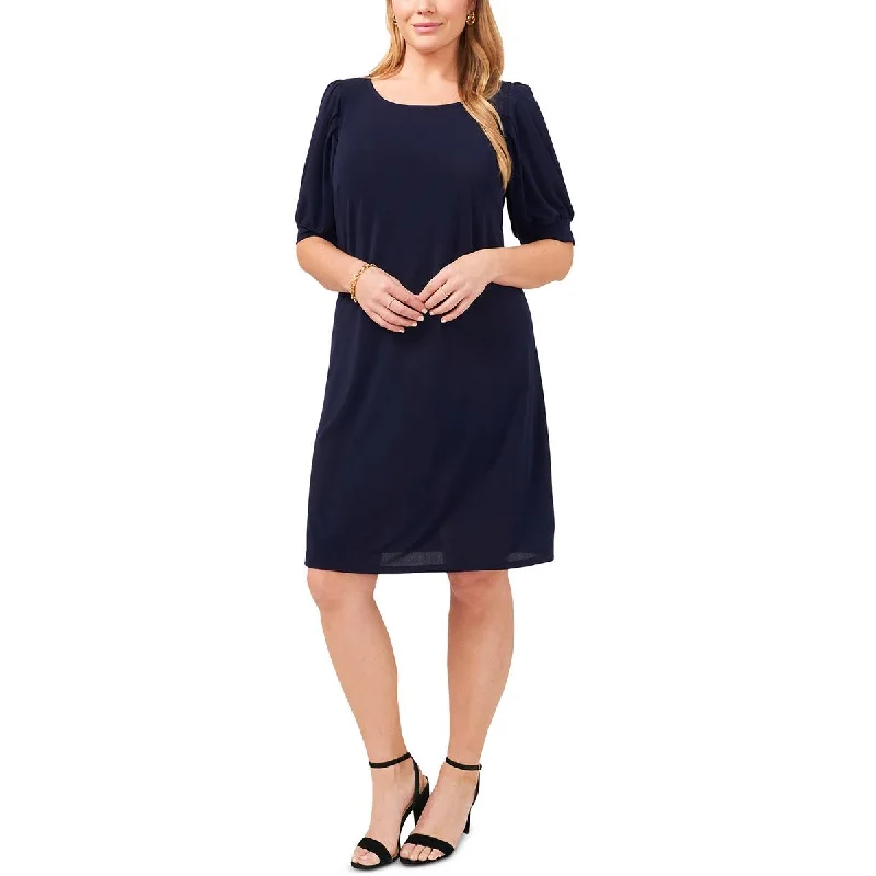 MSK Womens Plus Puff Sleeve Knee-Length Sheath Dress