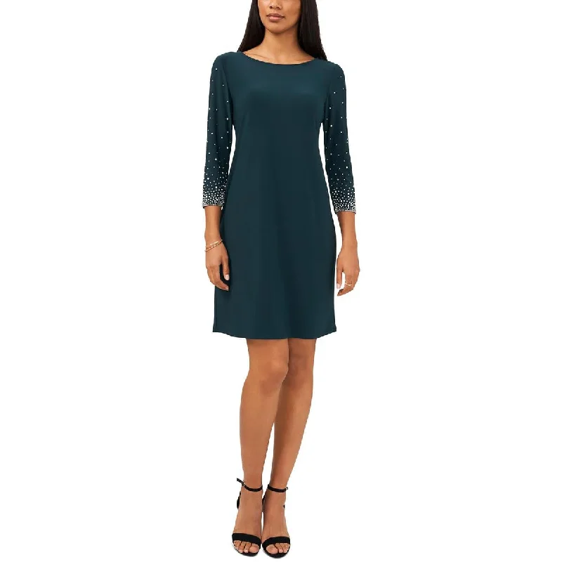 MSK Womens Embellished Knee-Length Sheath Dress