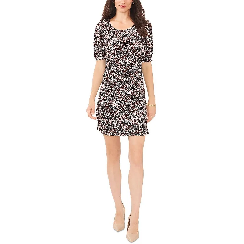 MSK Womens Petites Printed Mini Shift Dress