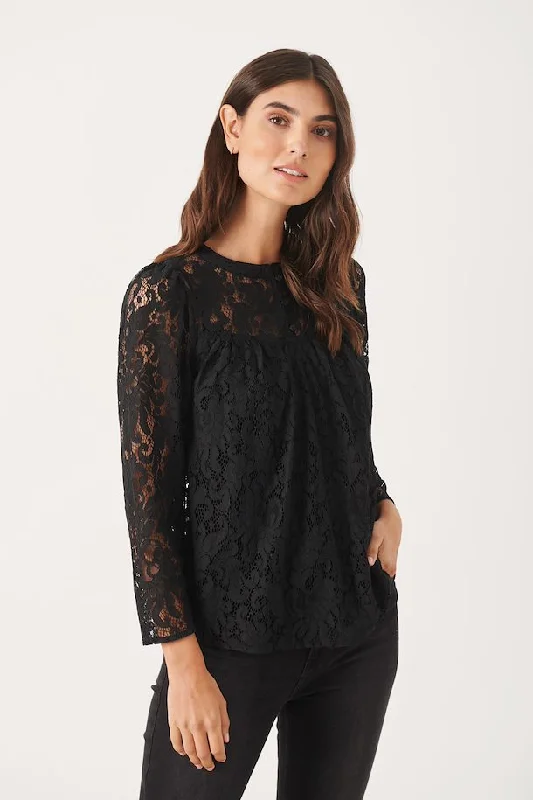 Part Two Laure Lace Shirt in Black