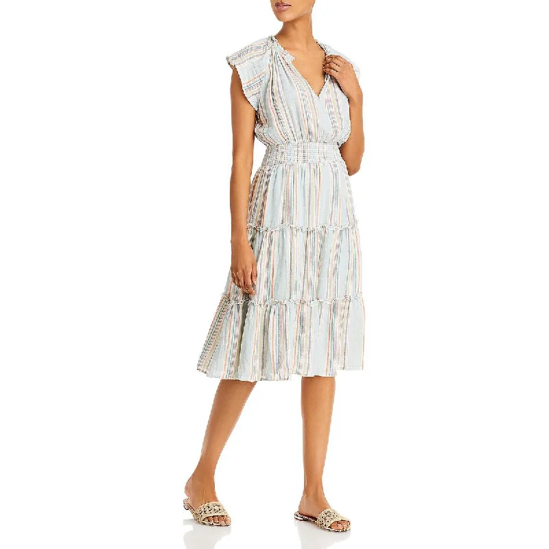 Rails Womens Amellia Linen Blend Striped Midi Dress