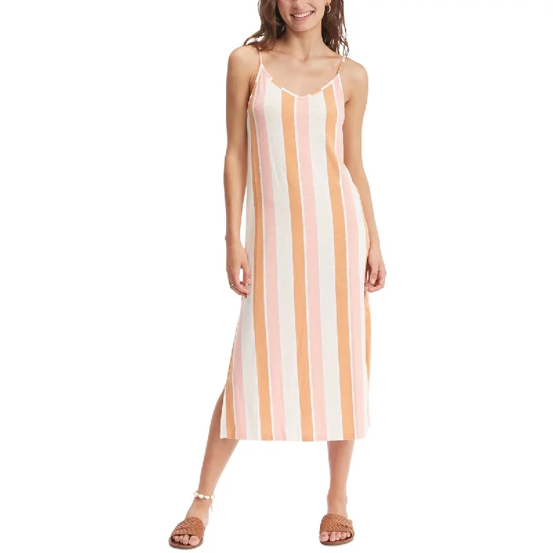 Roxy Womens Juniors Striped Slub Midi Dress