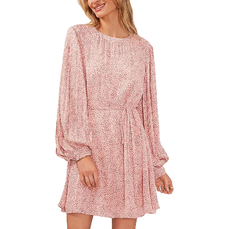 Vince Camuto Womens Smocked Knee-Length Mini Dress